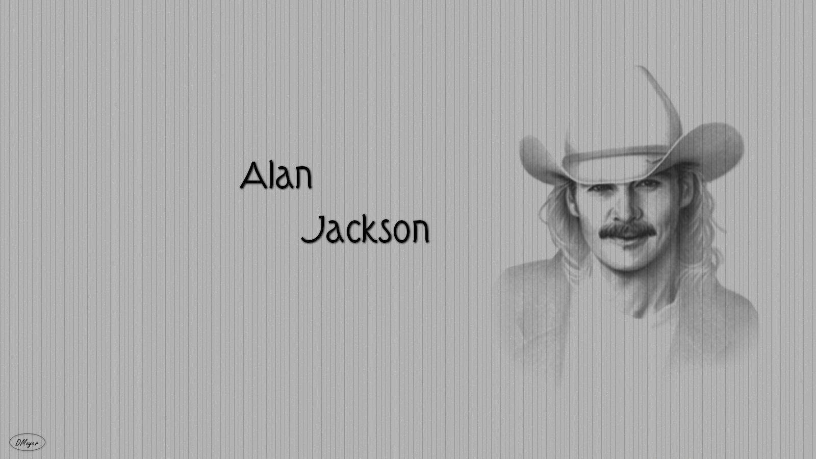 Graphic Sketch With Alan Jackson Text Wallpaper