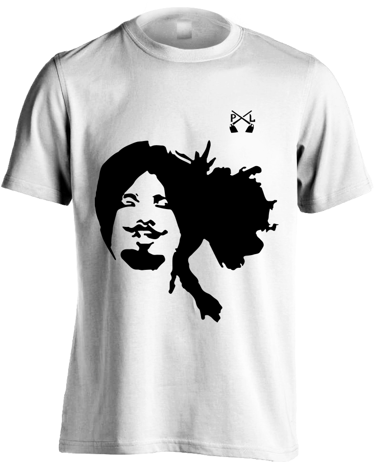 Graphic Teewith Face Print PNG