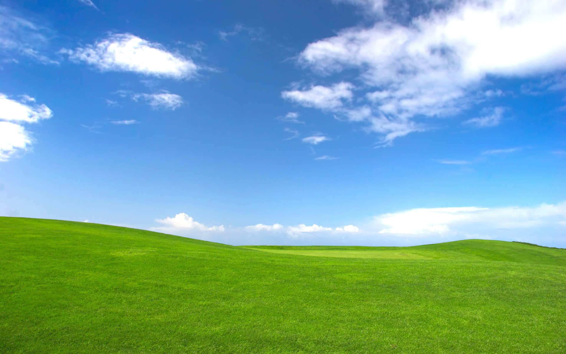 Green Hills Grass And Sky Background