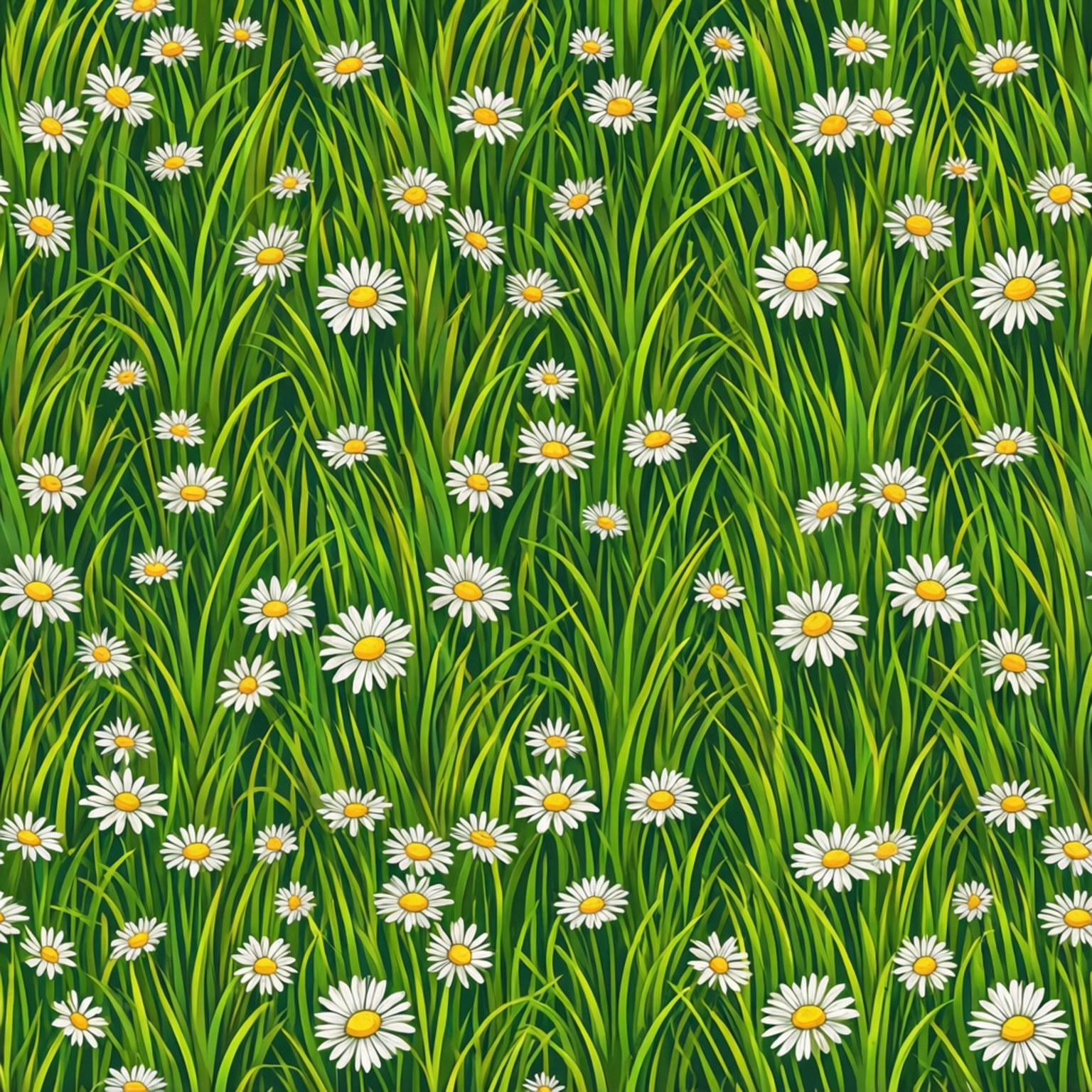 Græs og marguerit mønster Wallpapers
