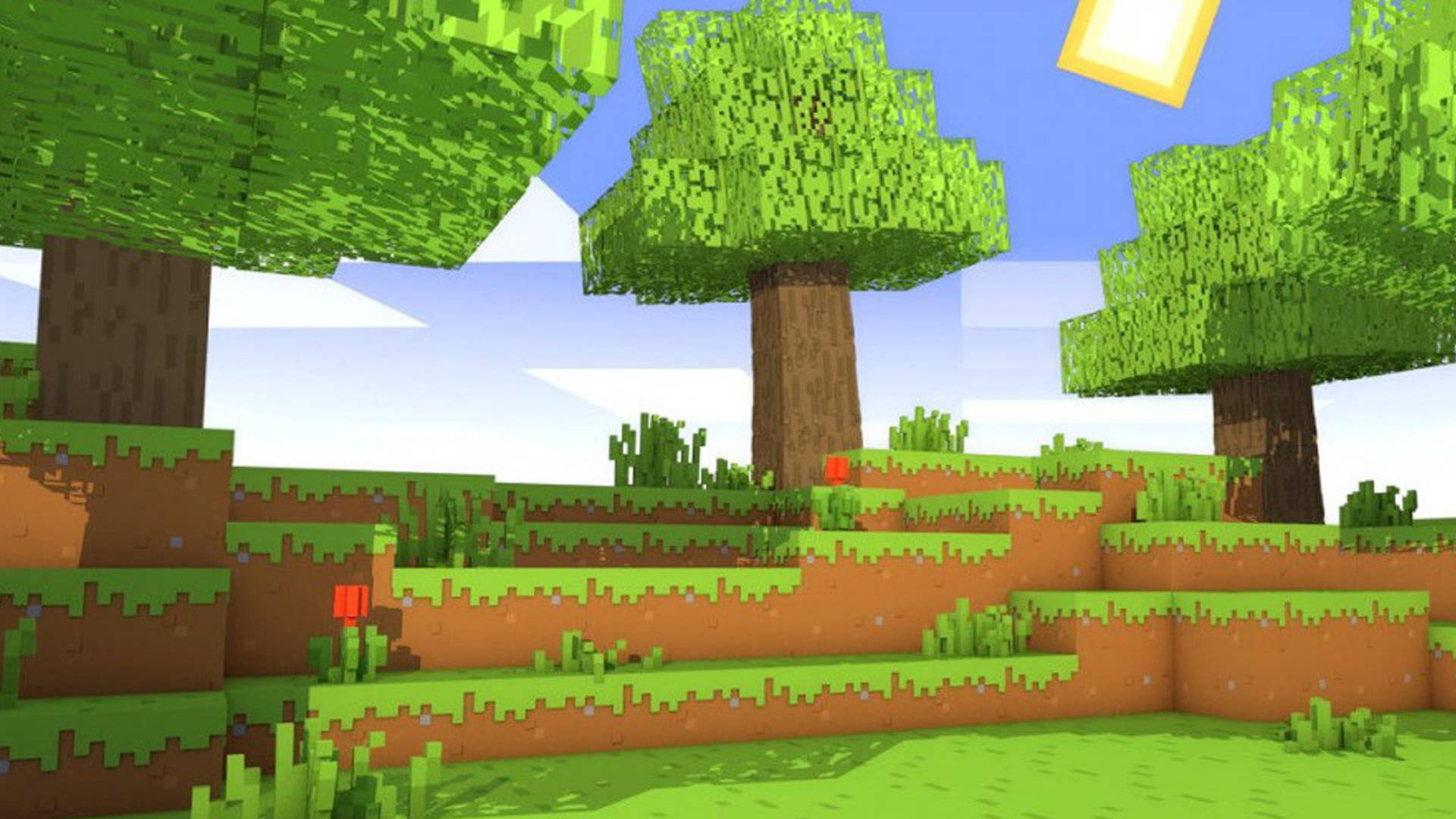 Grass With Trees 2560x1440 Minecraft Wallpaper