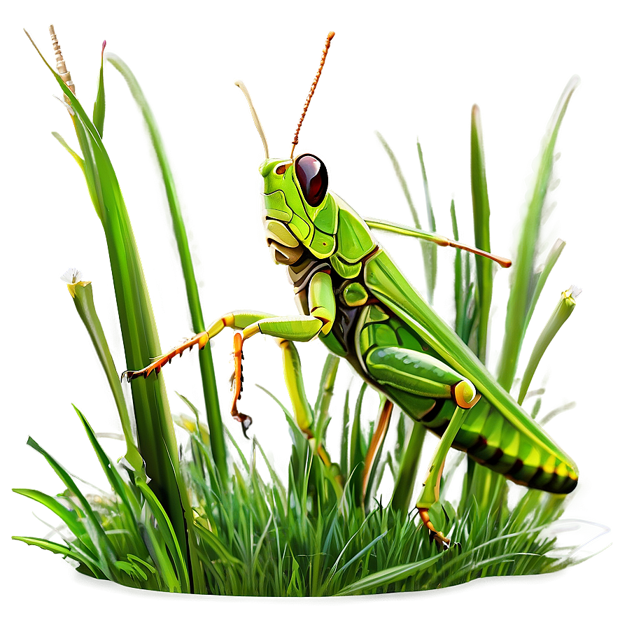 Grasshopper In Grass Png 06122024 PNG