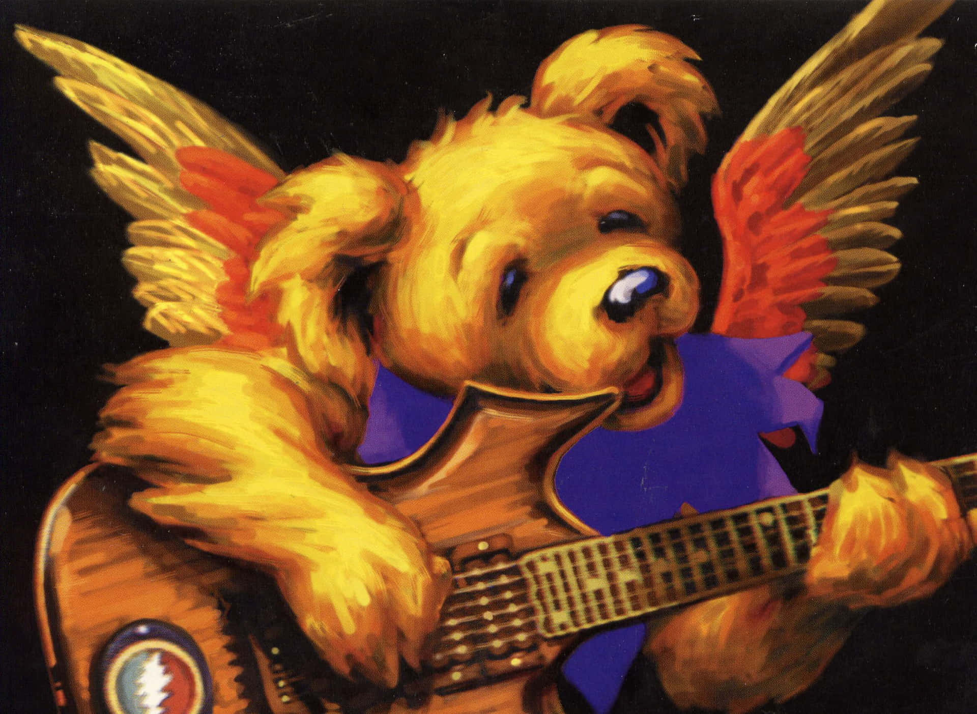 Grateful Dead Bears Playing The Guitar Wallpaper