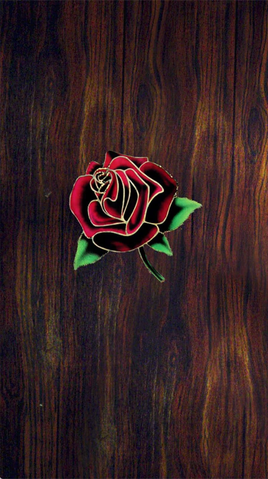 Rose On A Wood As A Grateful Dead Iphone Wallpaper