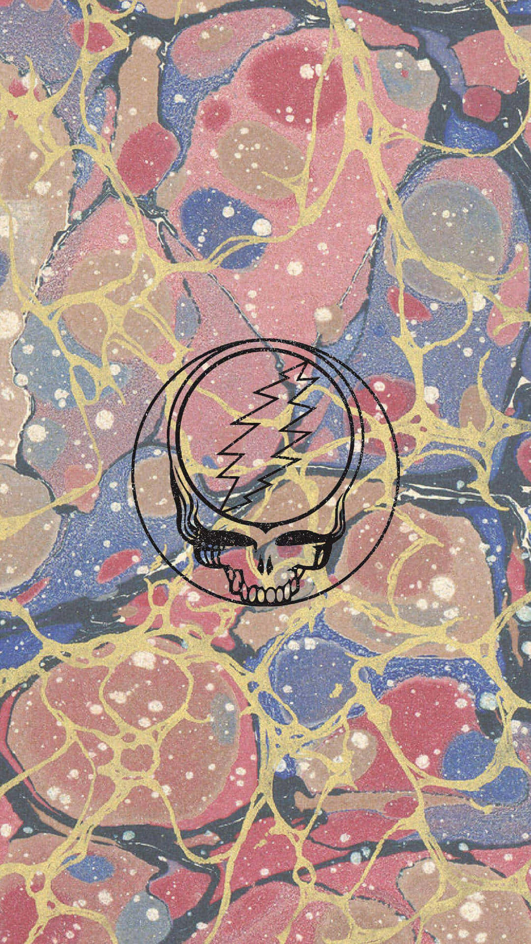 Skull Outline Drawing As A Grateful Dead Iphone Wallpaper