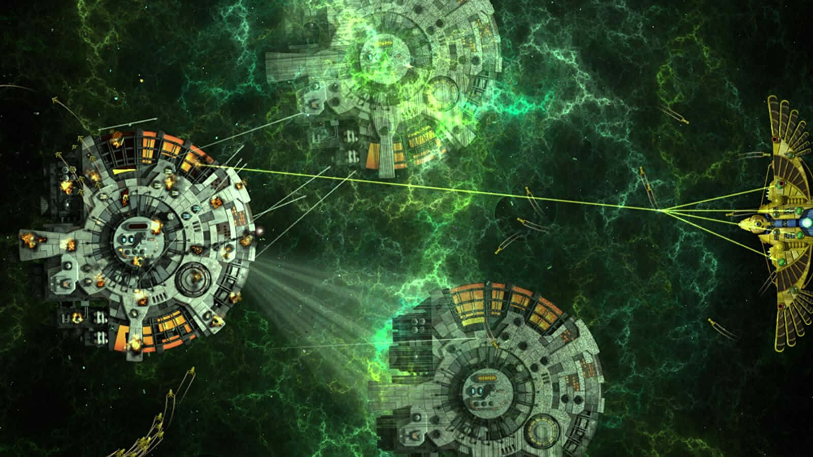 Gratuitous Green Space Ships Wallpaper