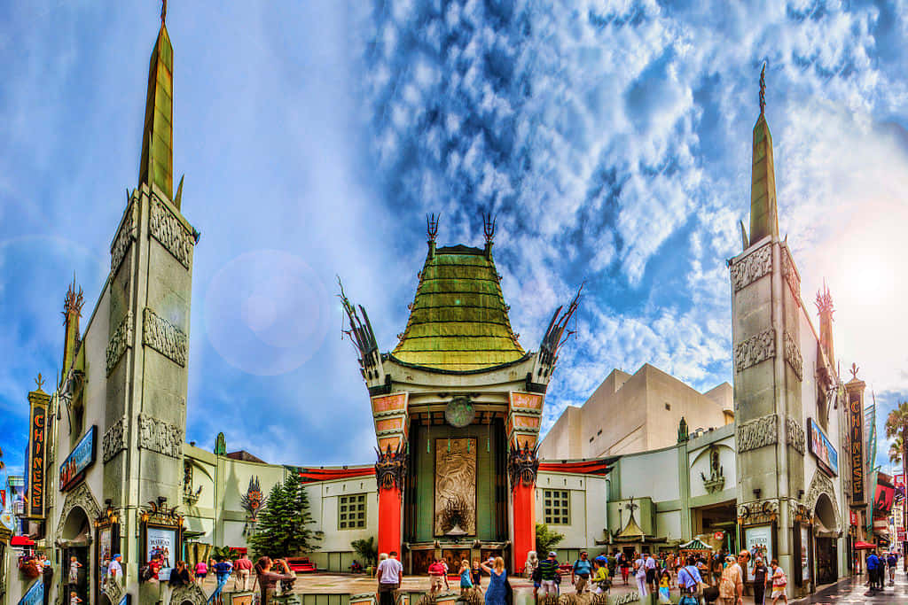 Graumans Chinese Theatre With Cloudy Sky Wallpaper