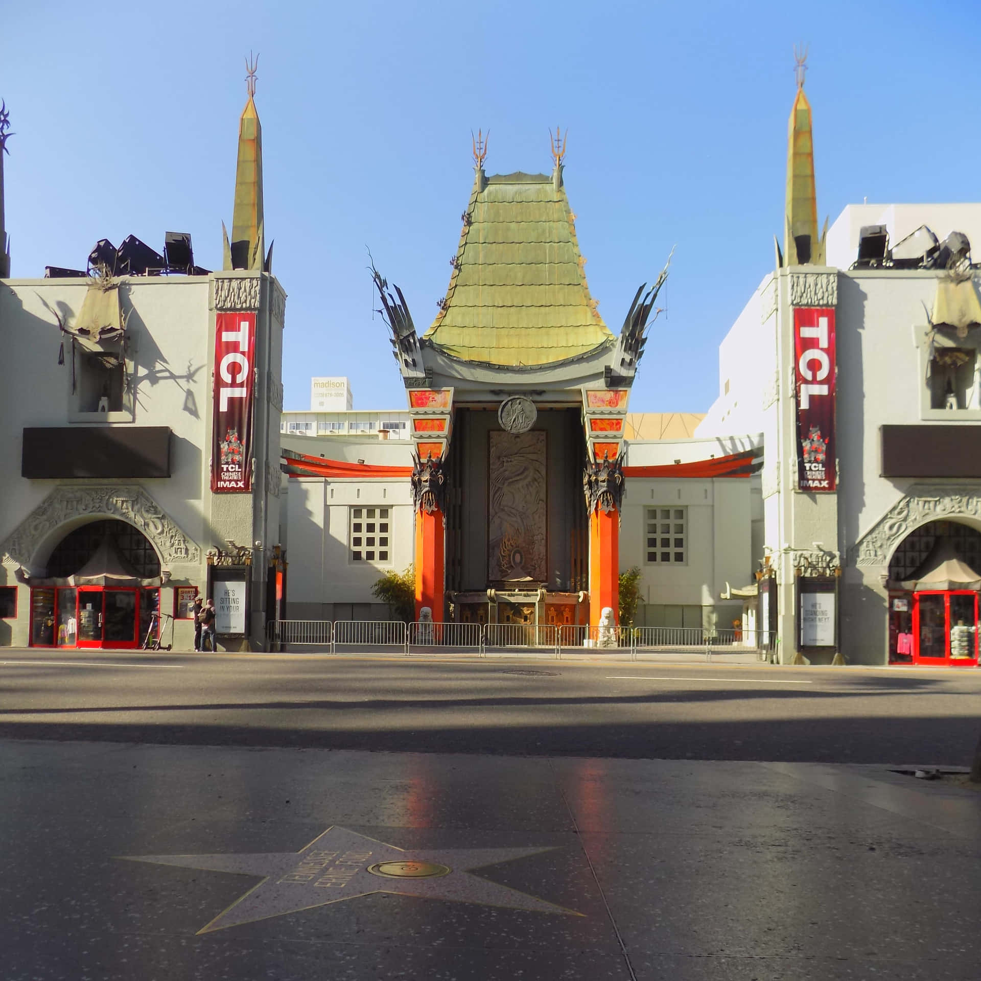 Graumans Chinese Theatre With Hollywood Star Wallpaper