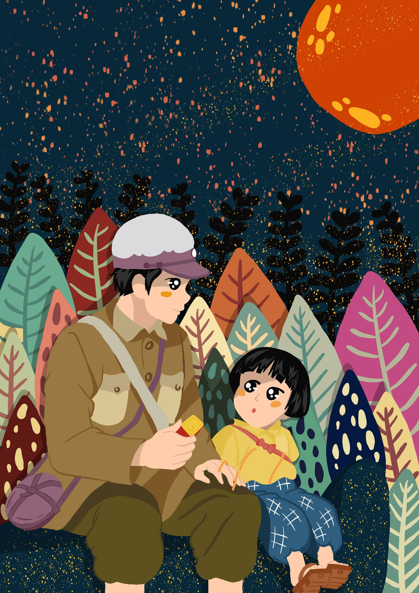 Grave Of The Fireflies Adorable Art Background