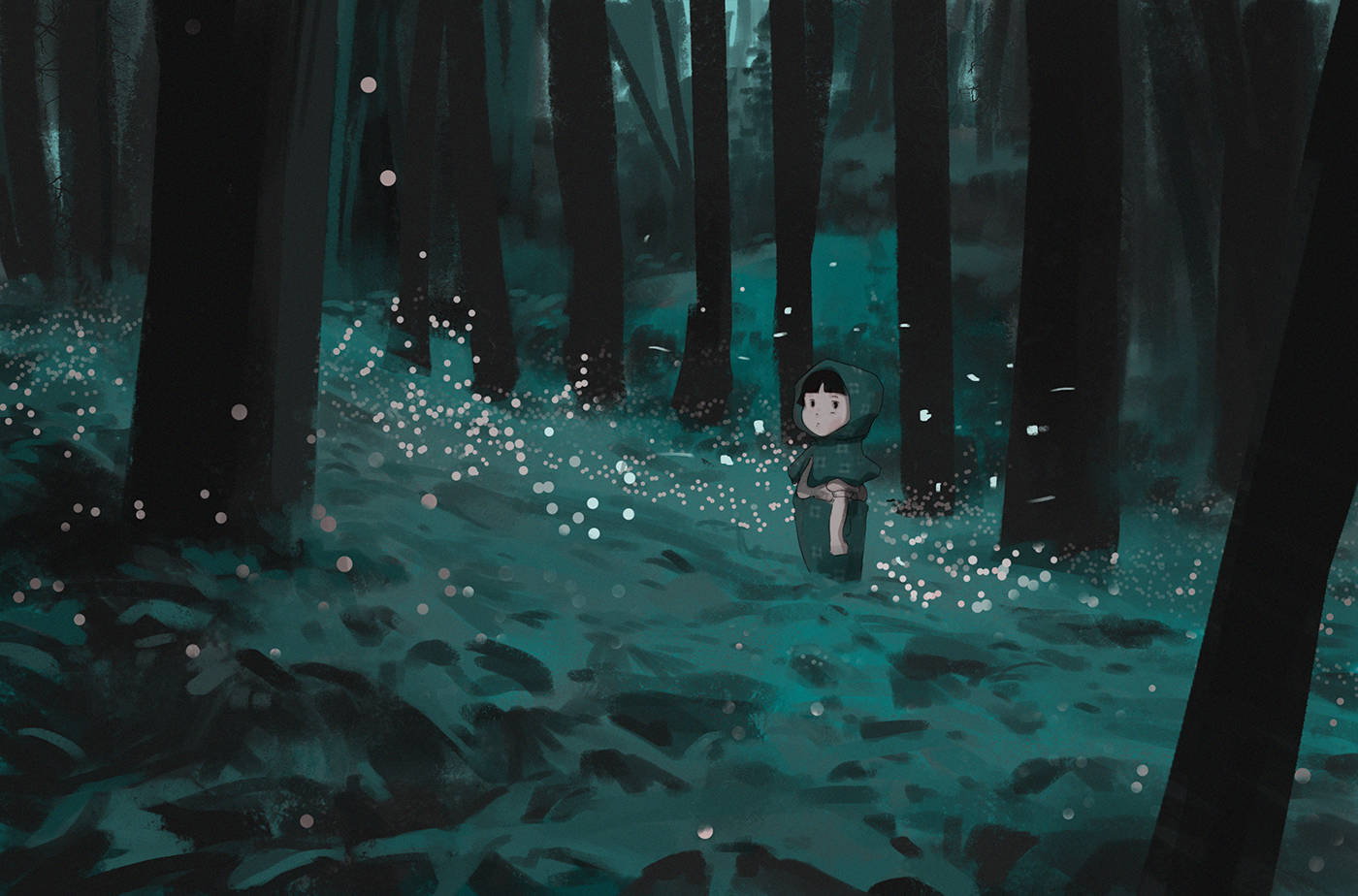 Grave Of The Fireflies Setsuko Dark Forest Background