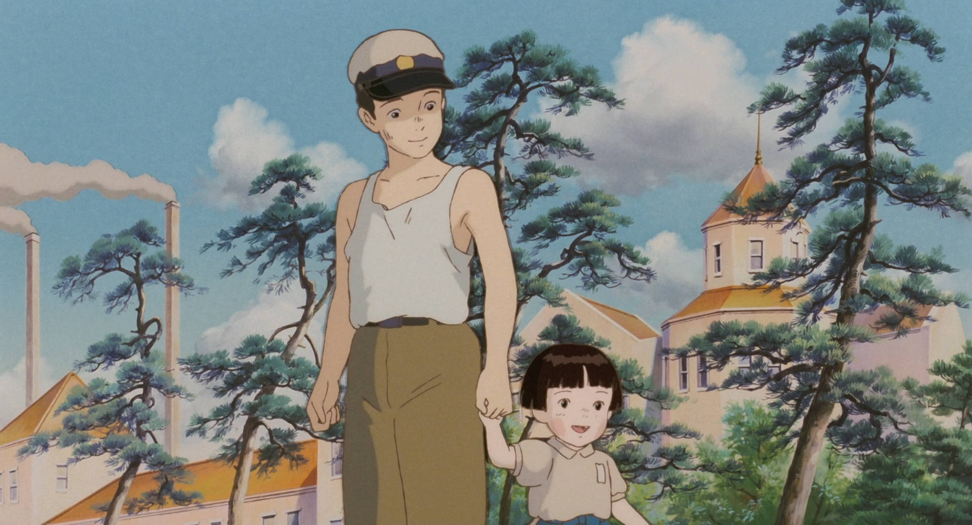 Grave Of The Fireflies Town Background