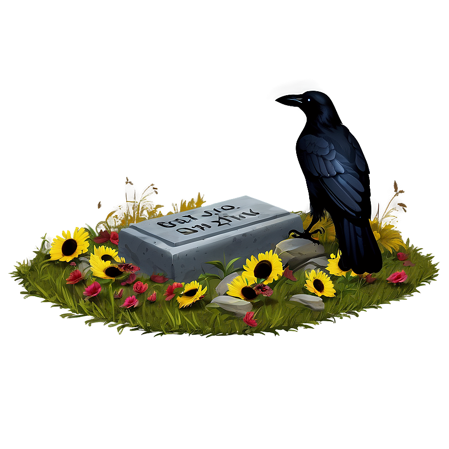 Grave With Crow Png 05242024 PNG