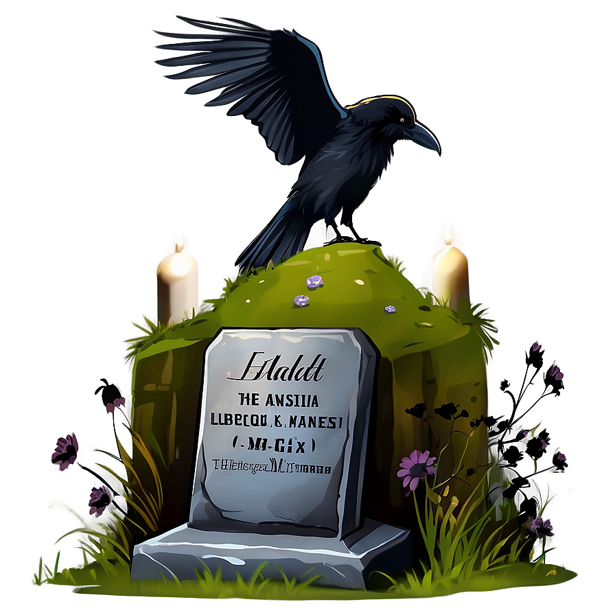 Grave With Crow Png 05242024 PNG
