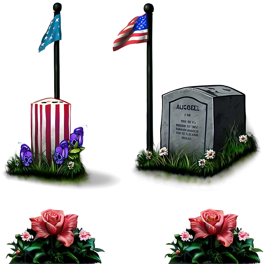 Grave With Flag Png Hxv81 PNG