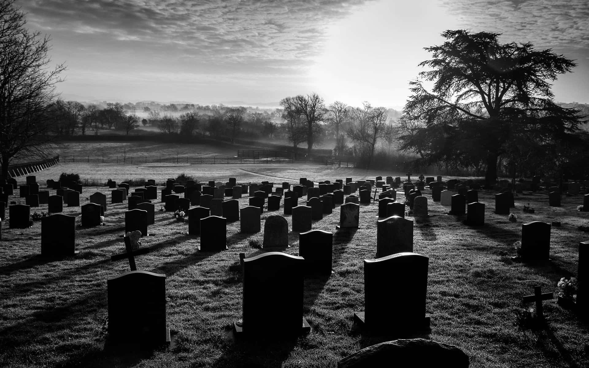 Tystnatt I En Spöklig Begravningsplats