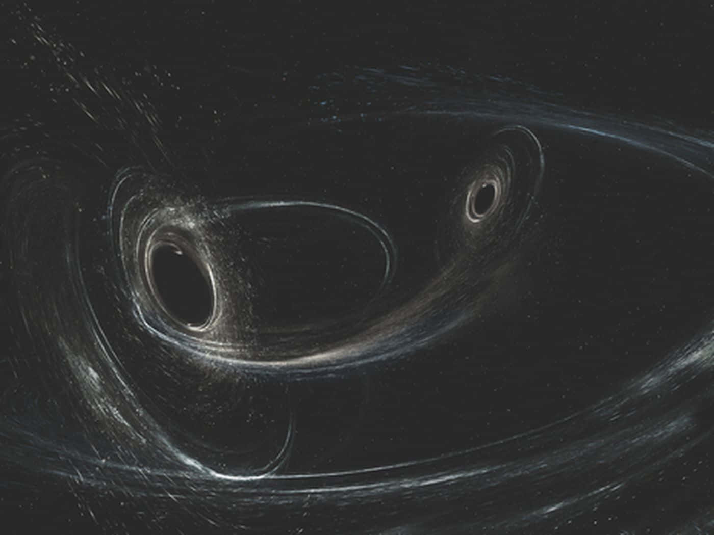 Caption: Gravitational Waves Rippling through Space-Time Wallpaper