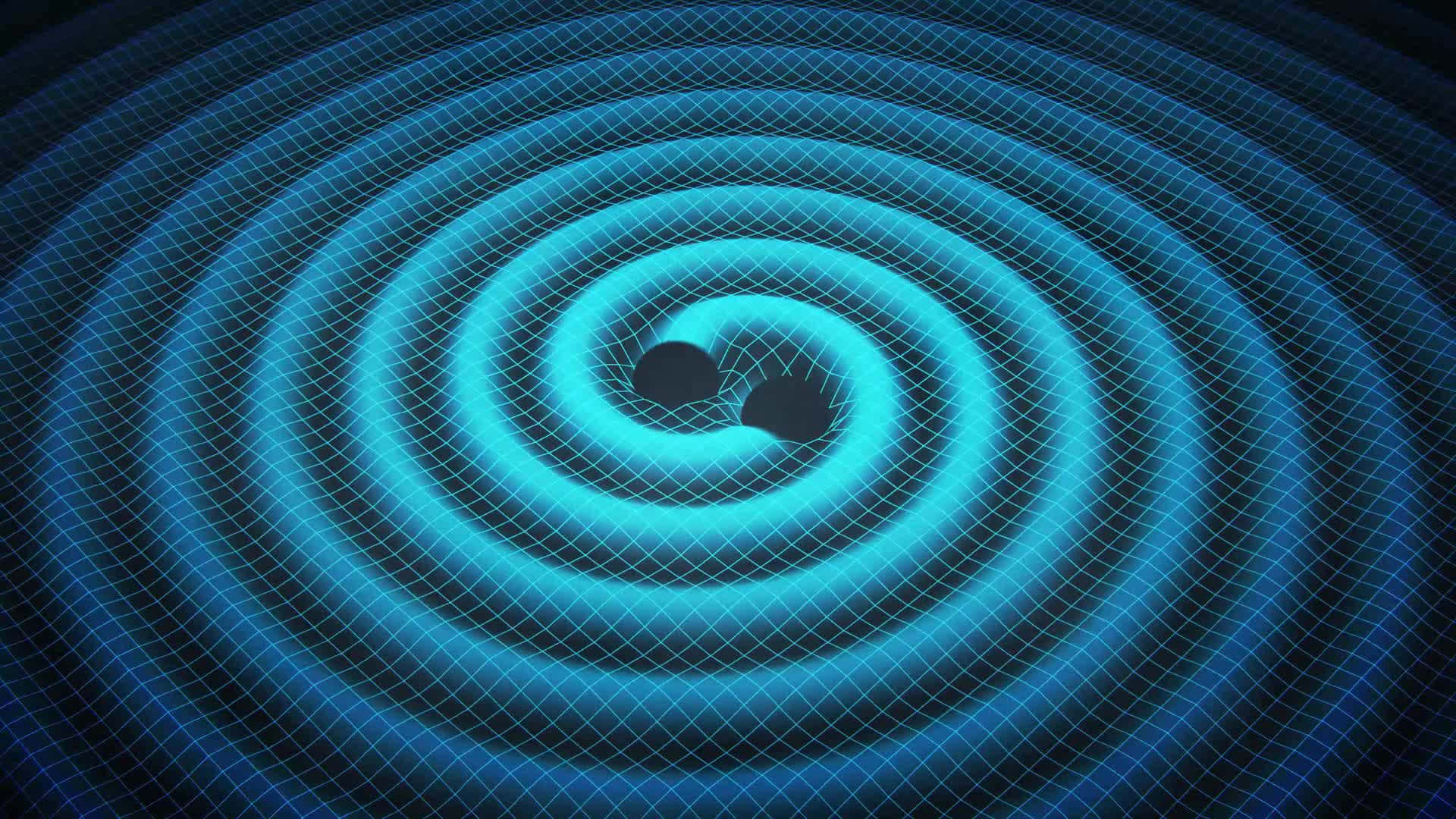 Gravitational Waves in Space-Time Fabric Wallpaper
