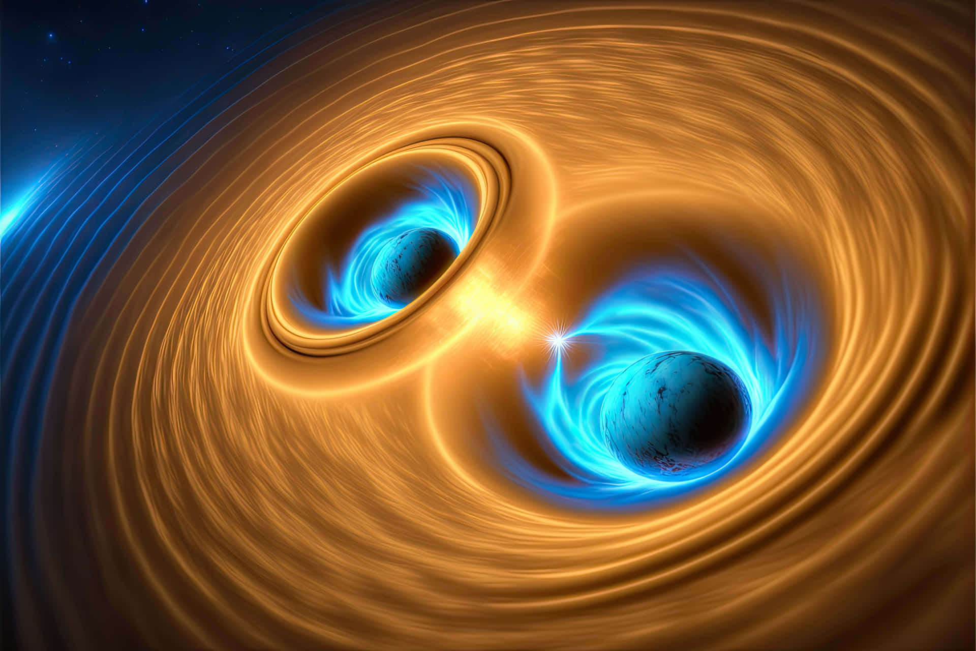 Gravitational Waves Rippling Through Space Wallpaper