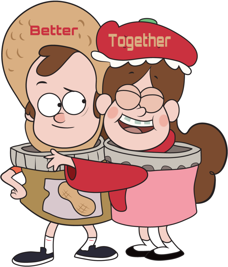 Gravity Falls Better Together Peanut Butter Jelly Costume PNG