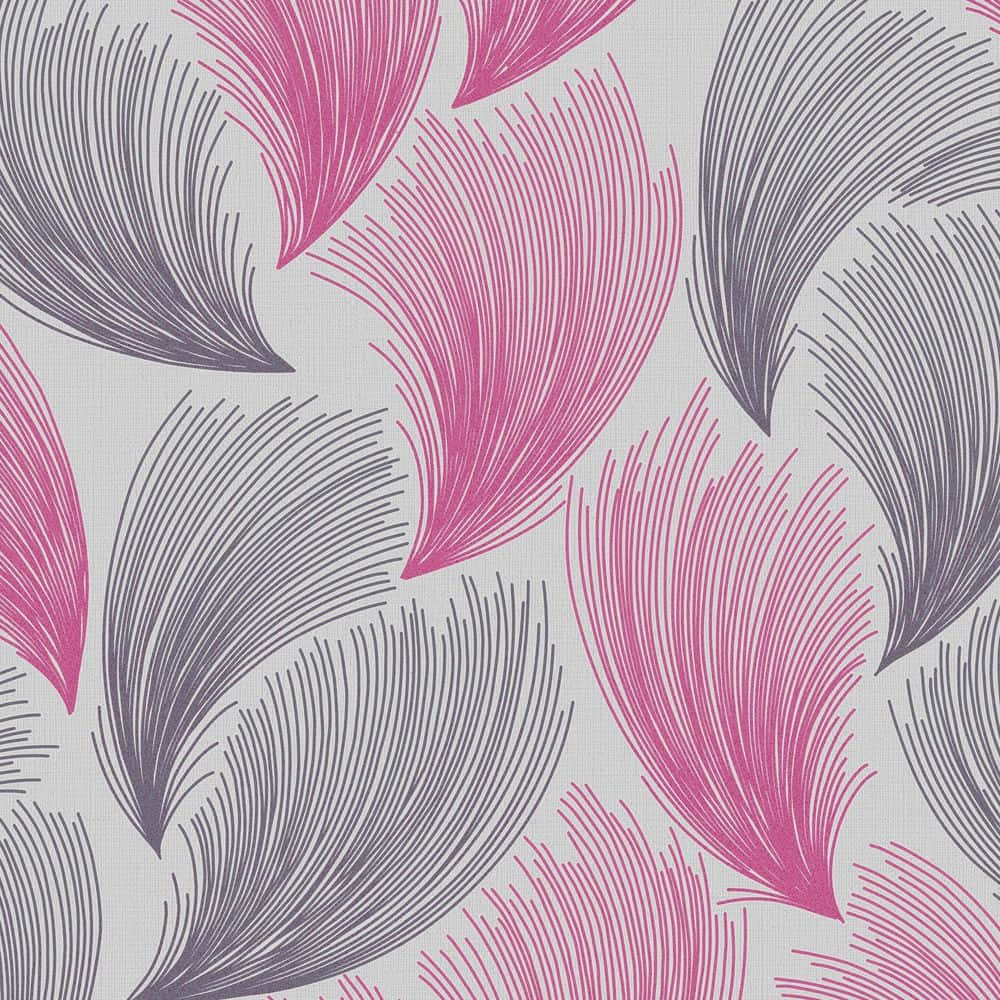 Caption: Elegant Gray and Pink Color Splash Wallpaper