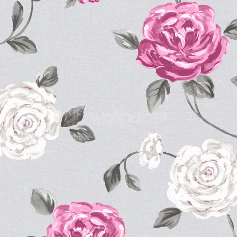 Modern Gray and Pink Abstract Design Wallpaper