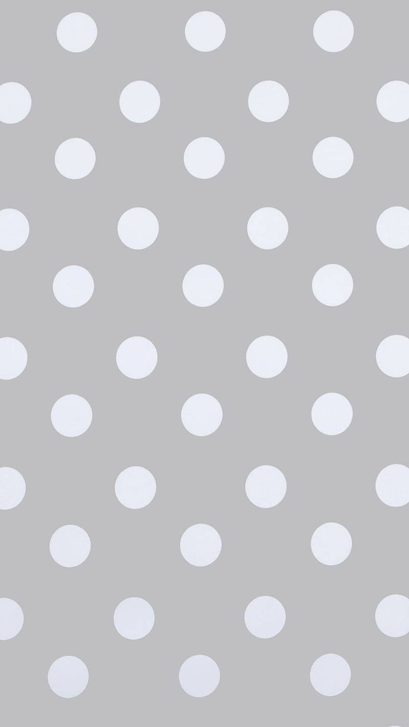 Grå og hvide store polka prikker Wallpaper