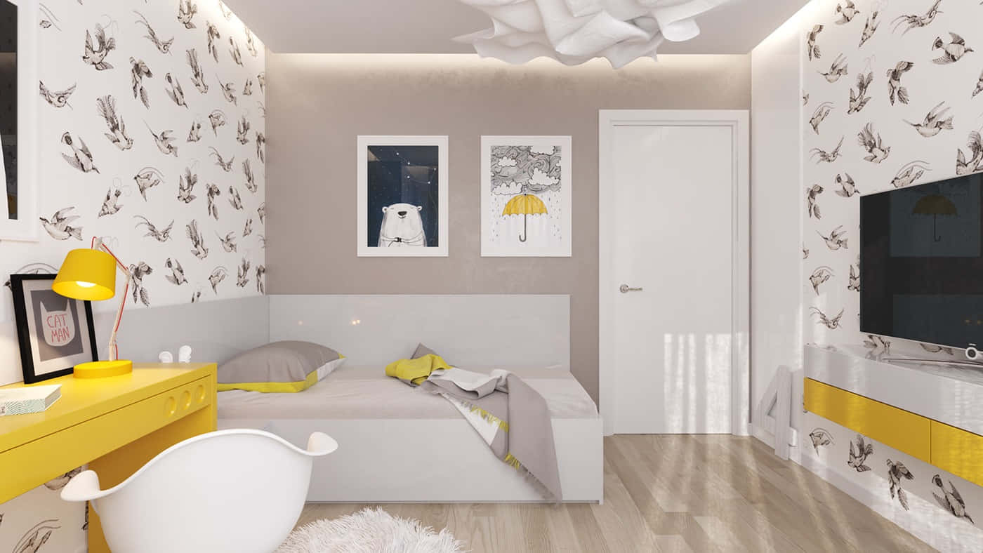 Grey and Yellow, a Stylish Combination Wallpaper