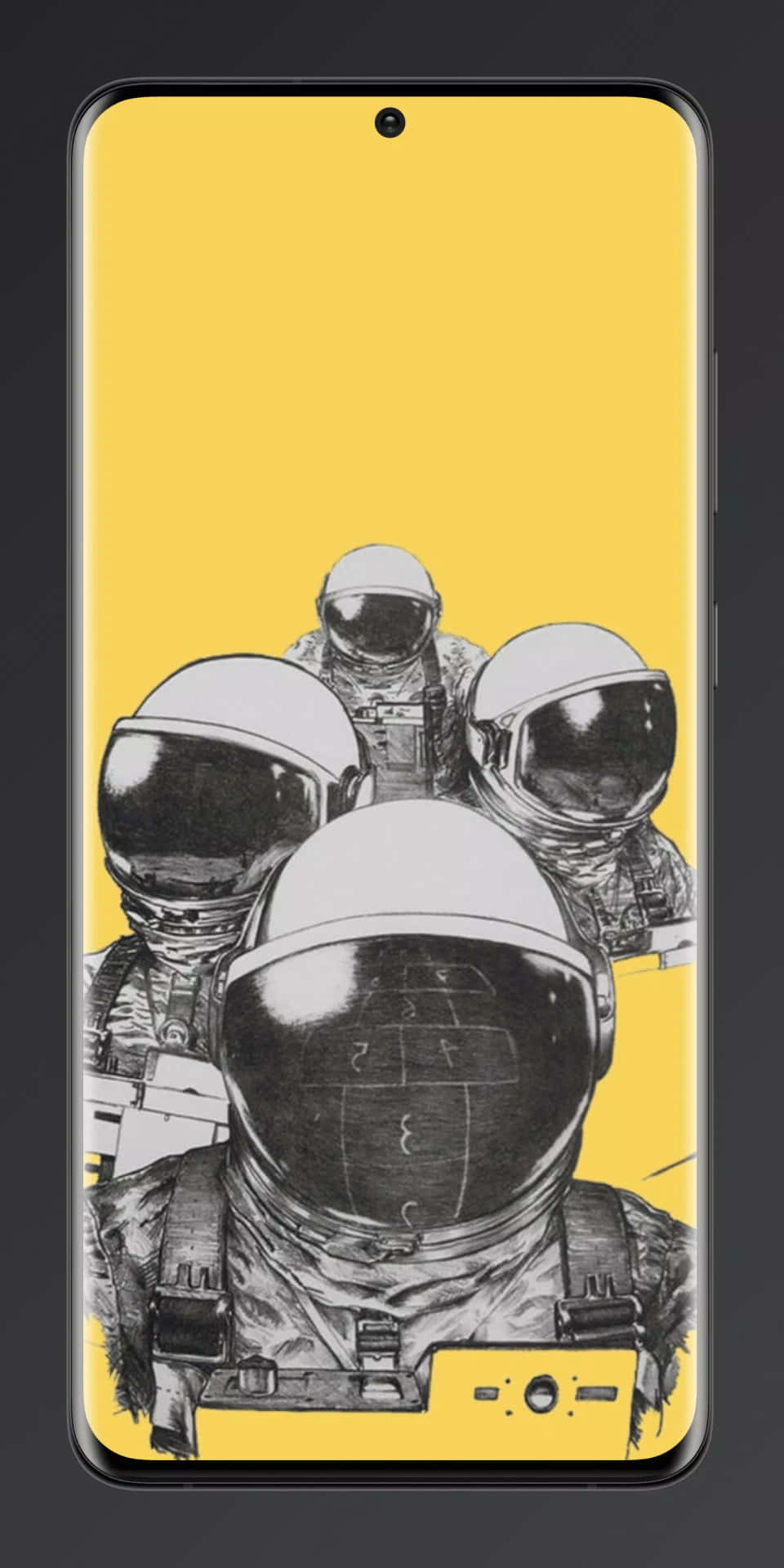Gray And Yellow Astronaut Wallpaper