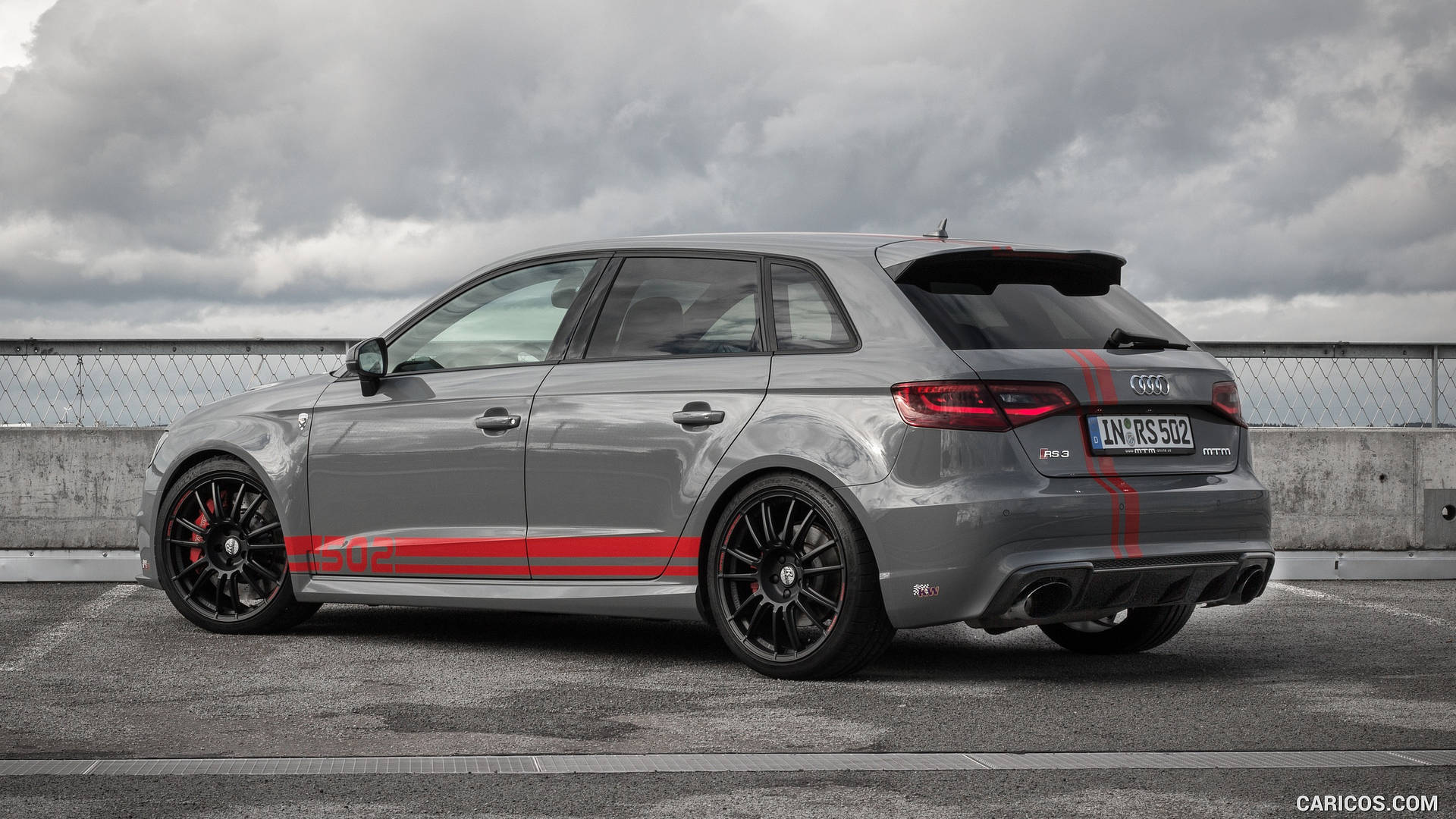 Powerful Sophistication - Grey Audi RS with Red Accents Wallpaper