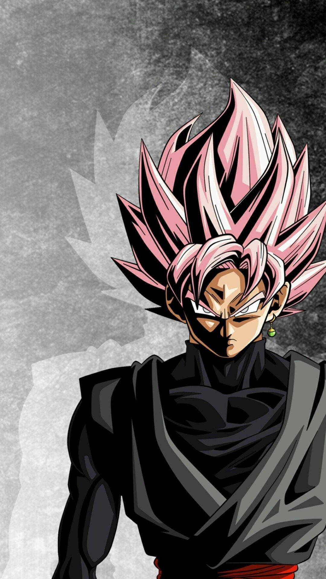 Download Gray Background Of Black Goku Phone Wallpaper 