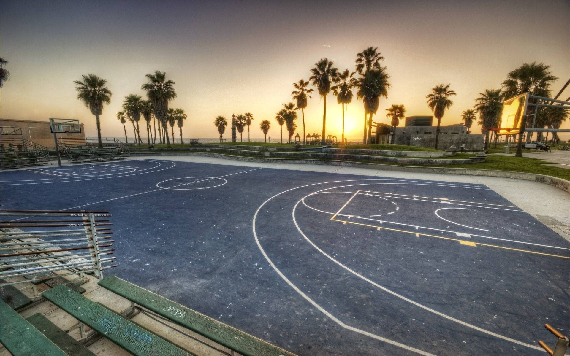 Gray Basketball Court In Los Angeles