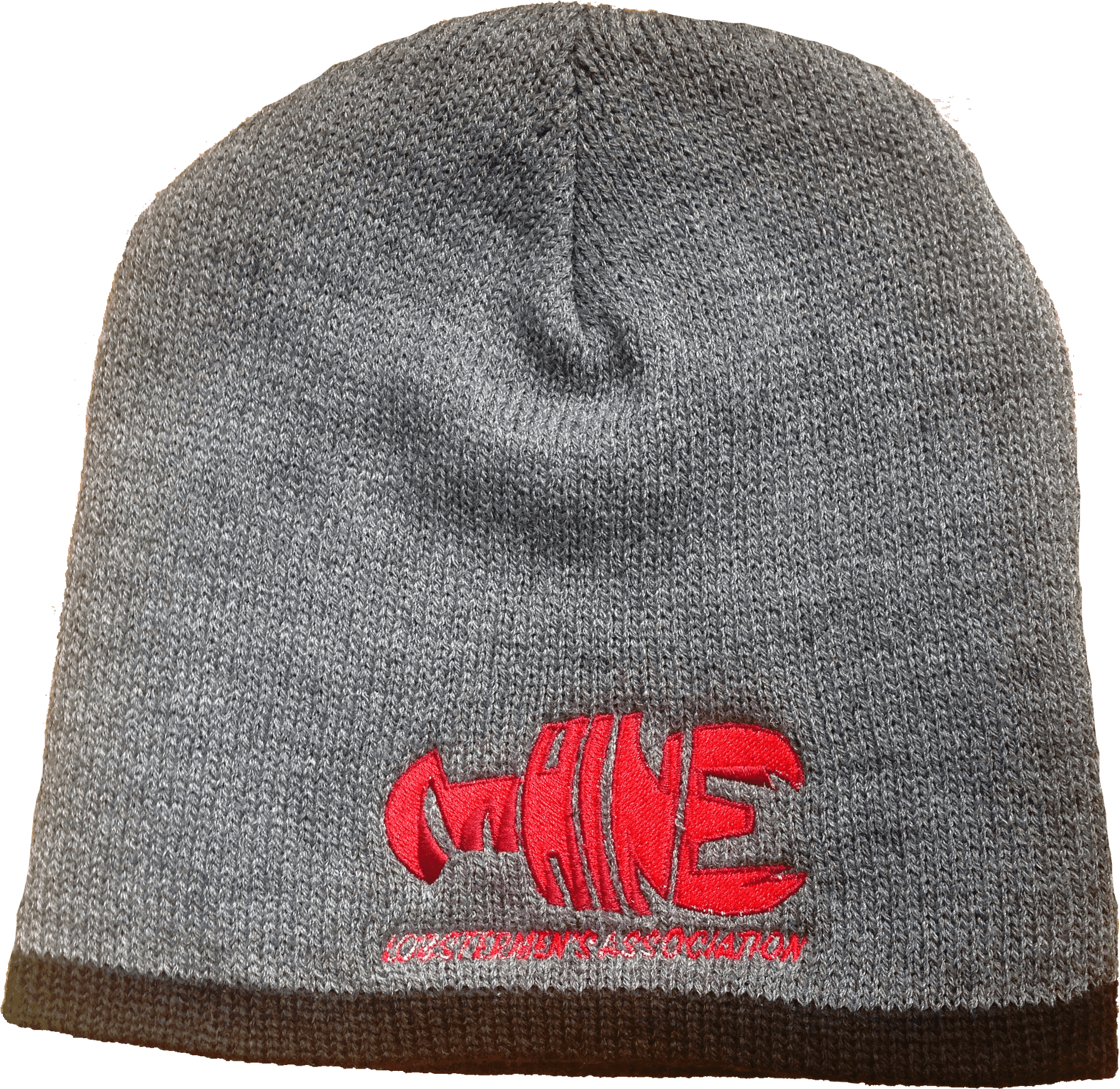 Gray Beaniewith Red Logo PNG