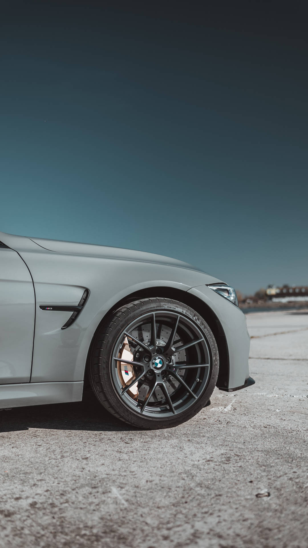 The Perfect View of a Gray BMW Car Wallpaper