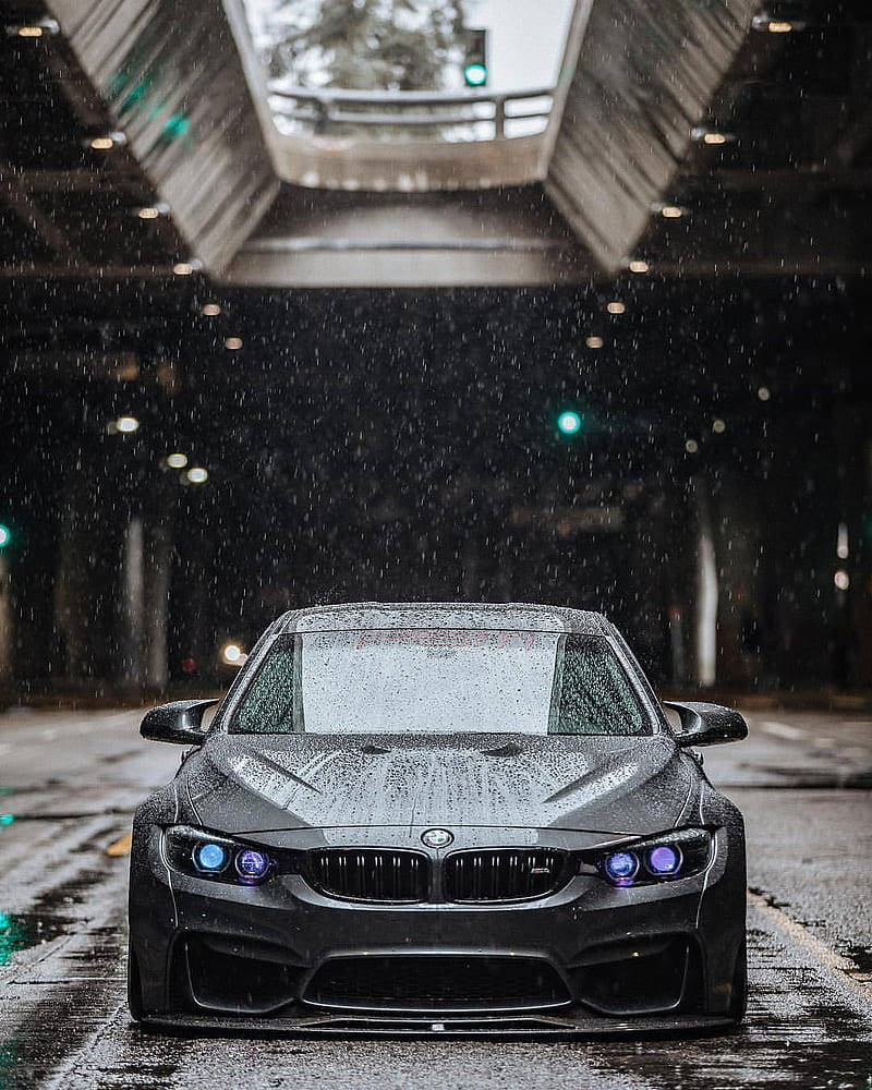 Gray BMW M In The Rain Wallpaper