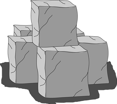 Gray Boulders Illustration PNG
