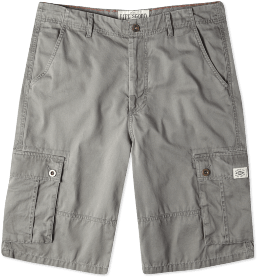 Gray Cargo Shorts PNG