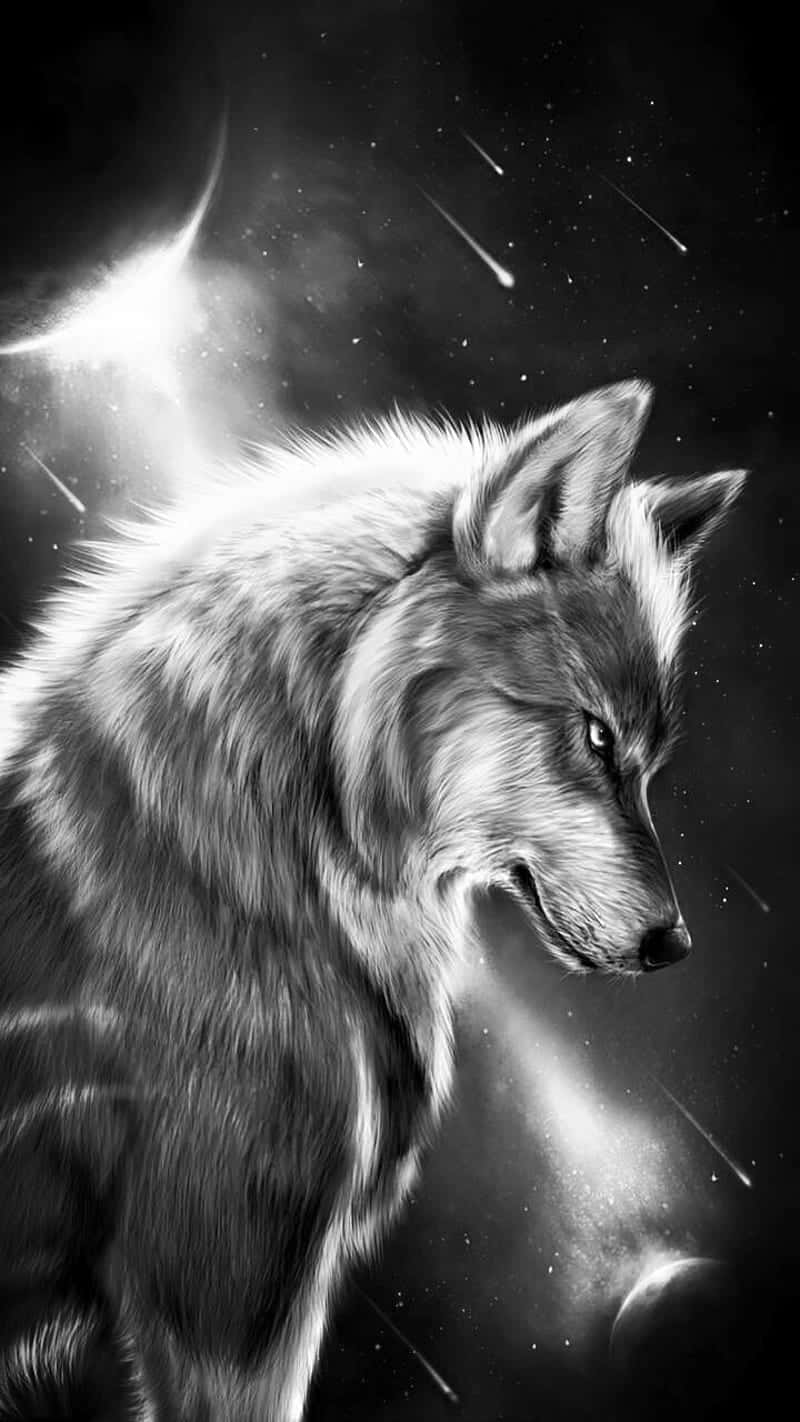 Gray Coyote Art Background