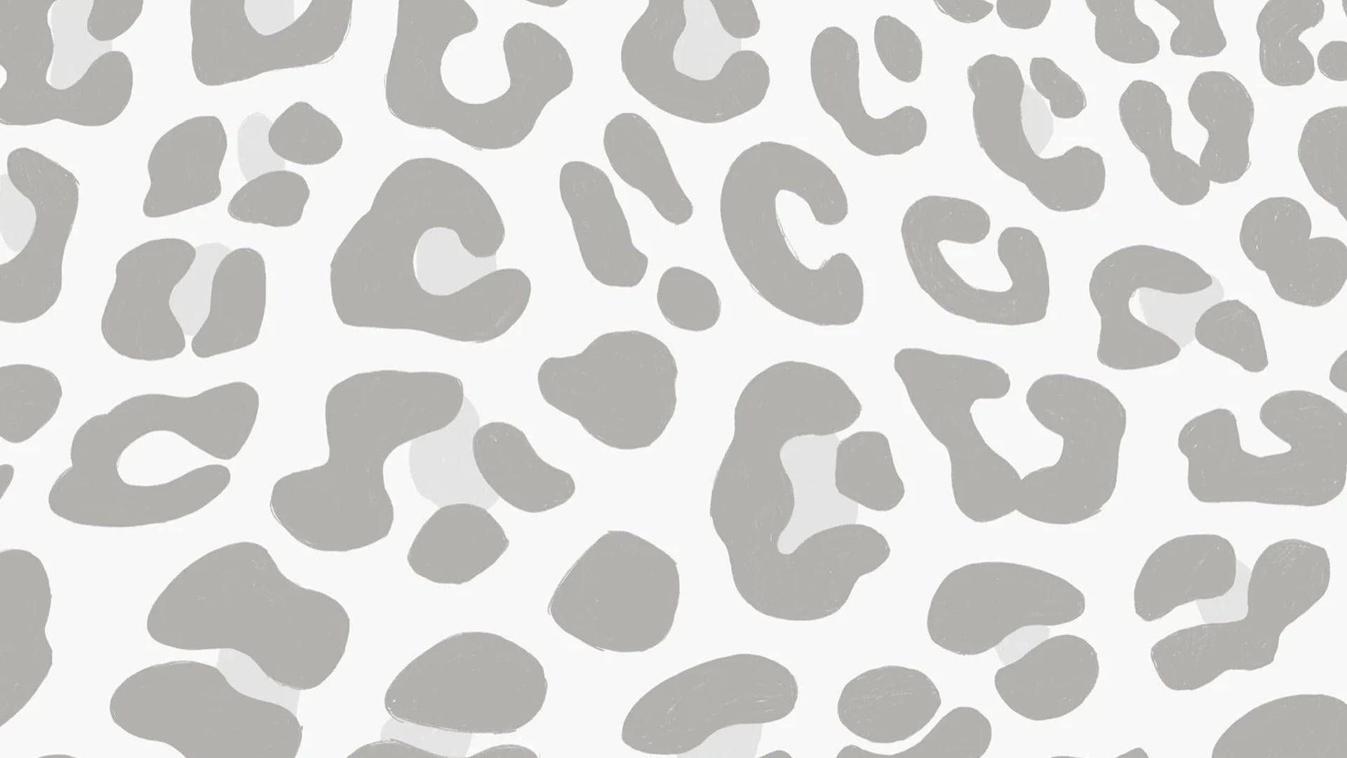 Gray Cute Leopard Print Wallpaper