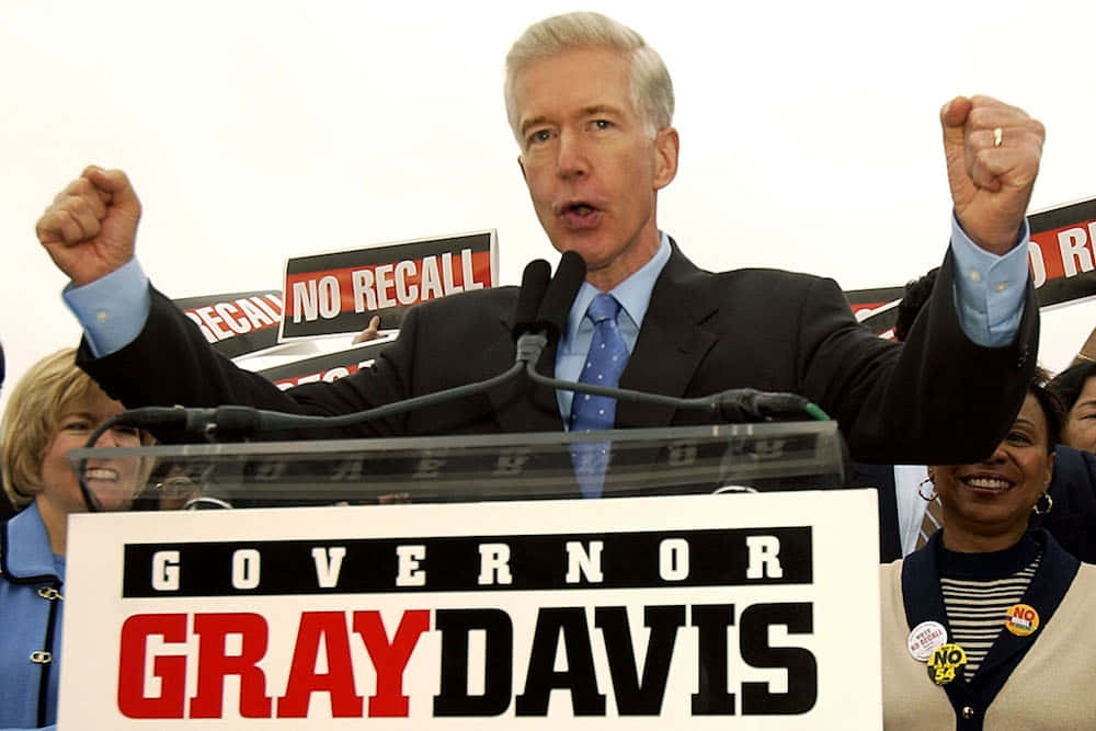 Gray Davis Speaking Against Recall Wallpaper