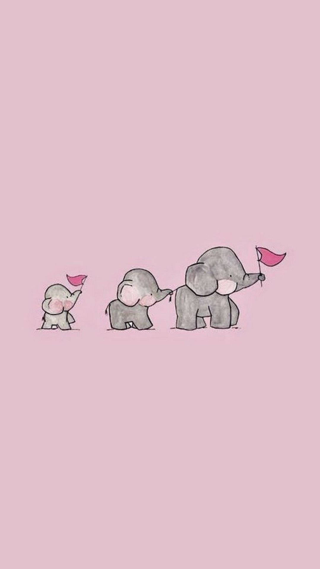 Gray Elephants Cute Android Wallpaper