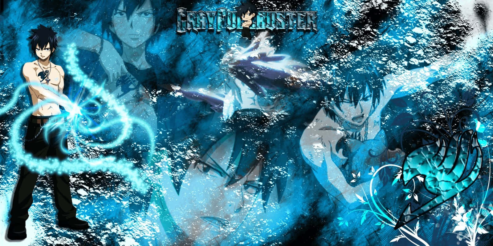 Gray Fullbuster Unleashing His Ice Magic Wallpaper