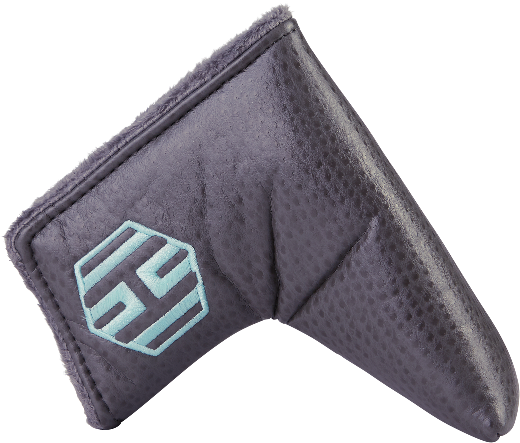 Gray Leather Walletwith Blue Logo PNG