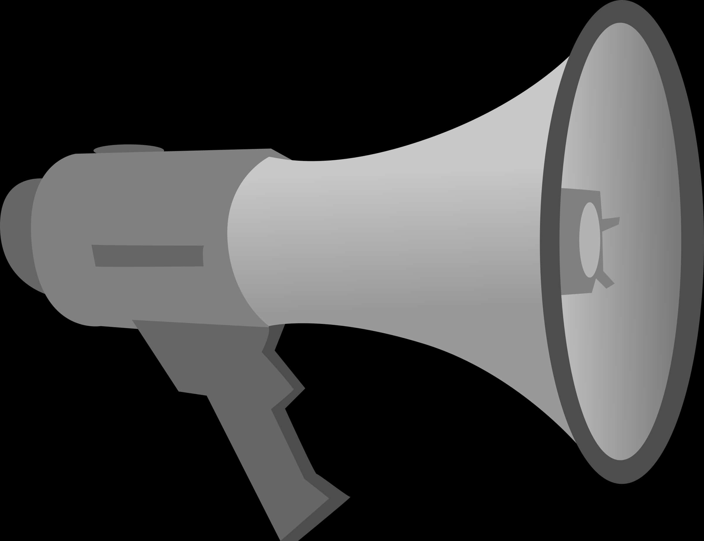 Gray Megaphone Vector Illustration PNG