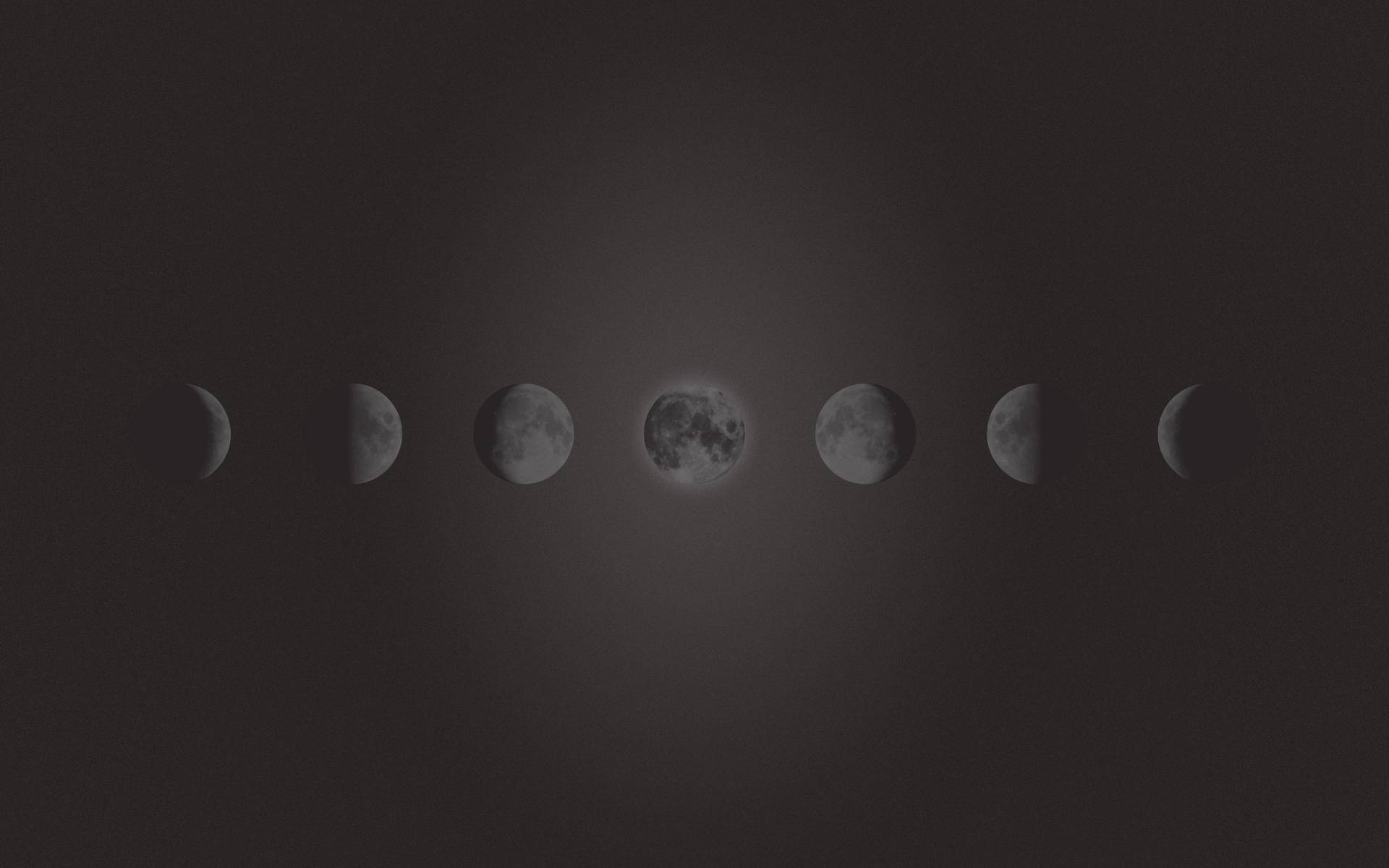 Gray Moon Phases Graphic Wallpaper