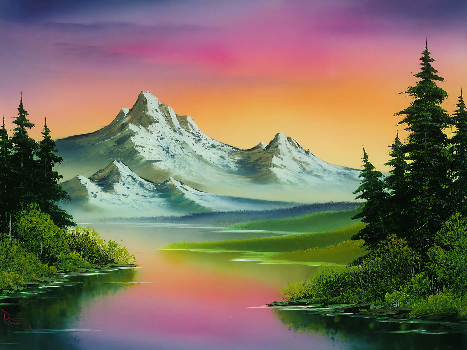 Pinturade La Montaña Gris En 4k Fondo de pantalla