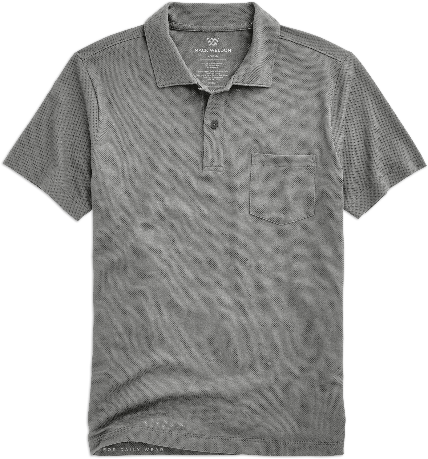 Gray Polo Shirt Mack Weldon PNG