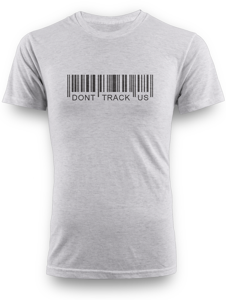 Gray Shirt Dont Track Us Barcode Print PNG