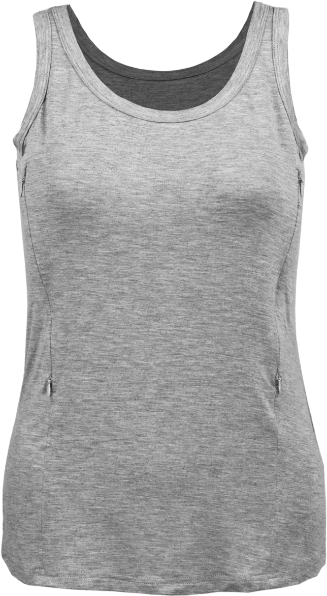 Gray Sleeveless Tank Top PNG