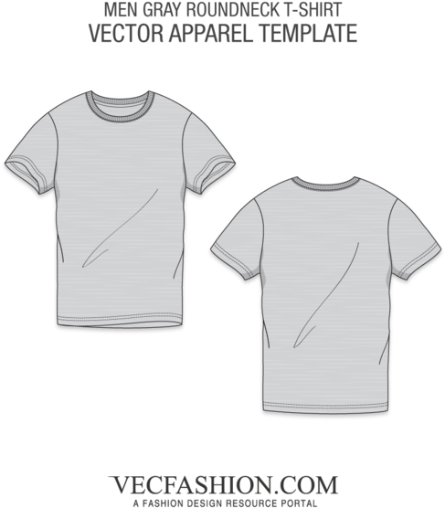 Gray T Shirt Template Vector PNG