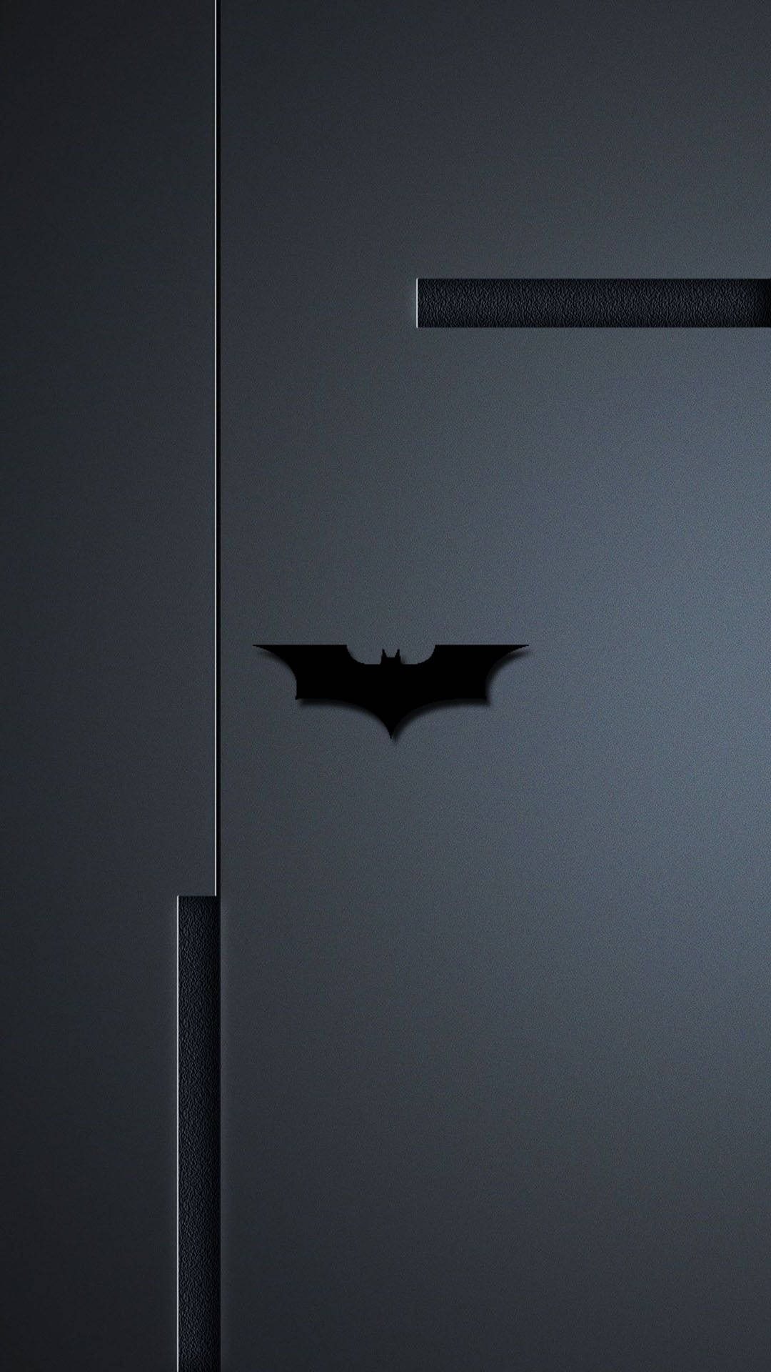 Gråtextur Batman-logotyp Iphone. Wallpaper